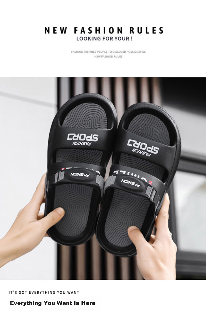 FOOTOPPO Men's Outdoor Dual-Purpose Sandals Beach Shoes Thickened Slippers Summer Non-Slip Sports Sandals 14