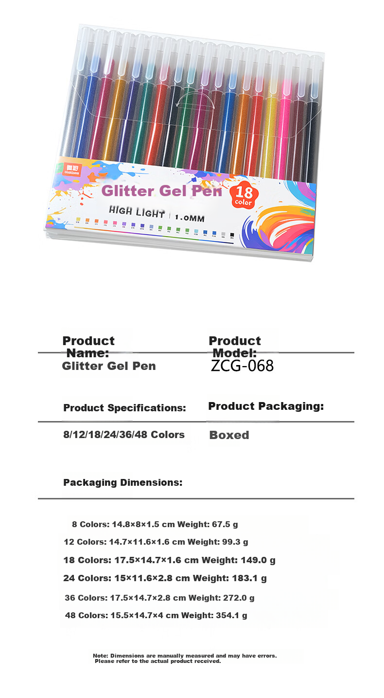 TRUECOLOR 8-Color Glitter Gel Pen Set Non-Toxic Fluorescent Marker Pens for Kids Primary School Students Pearl Watercolor Highlighting Pens 068 15