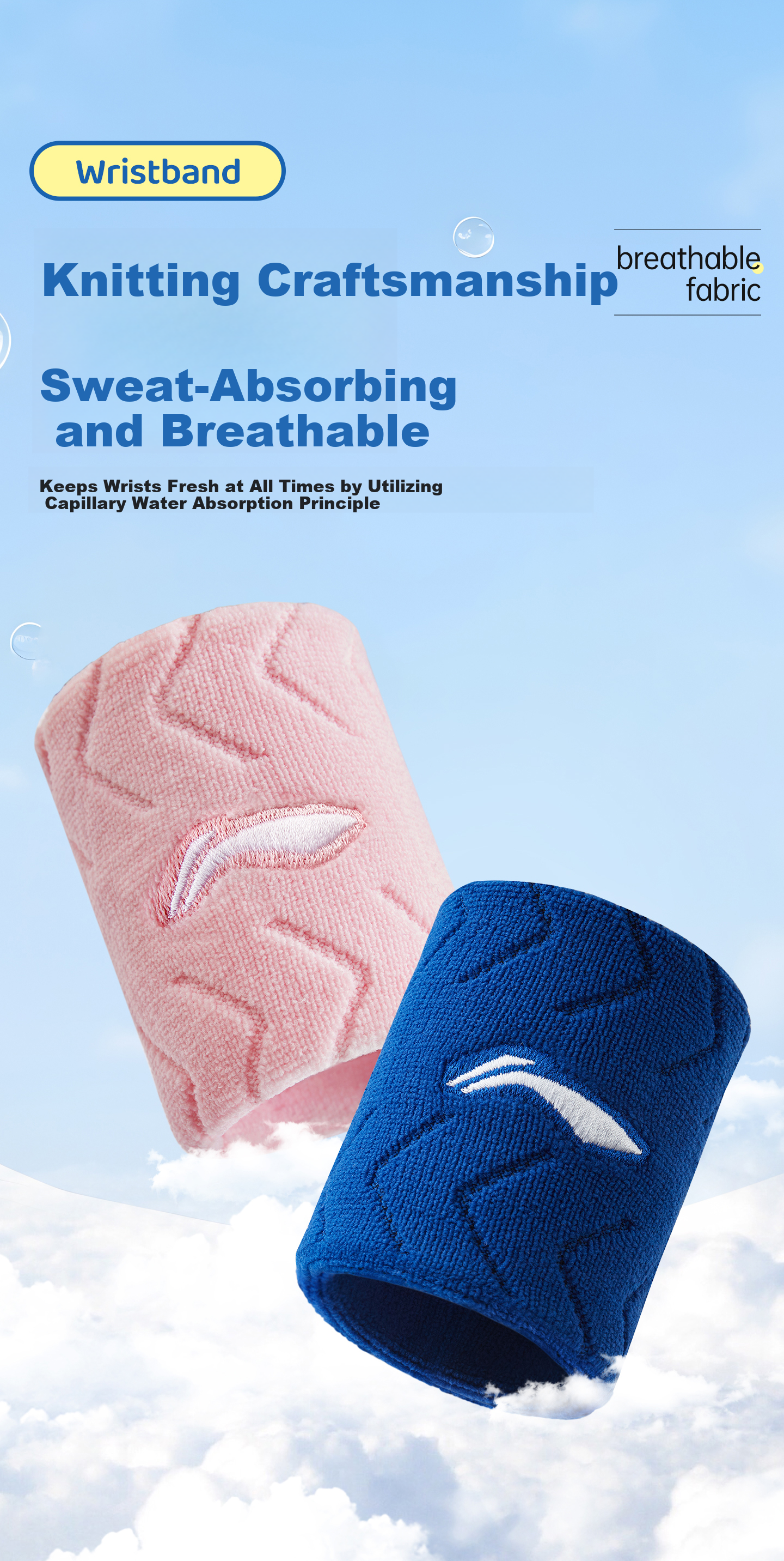 Li-Ning Kids Sports Wristband Sweat-Absorbing Wrist Towel for Badminton Basketball Volleyball Tennis Tendonitis Wrist Injury Support 4
