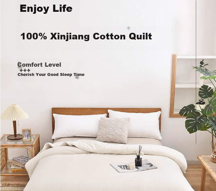 Ranpai Hotel Bedding Set, Pure Cotton, Includes Quilt, Mattress Pad, And Pillow, Three-Piece Set, Duvet Insert 3 Jin (1.5 Kg), for 1.2-Meter Bed, White 8