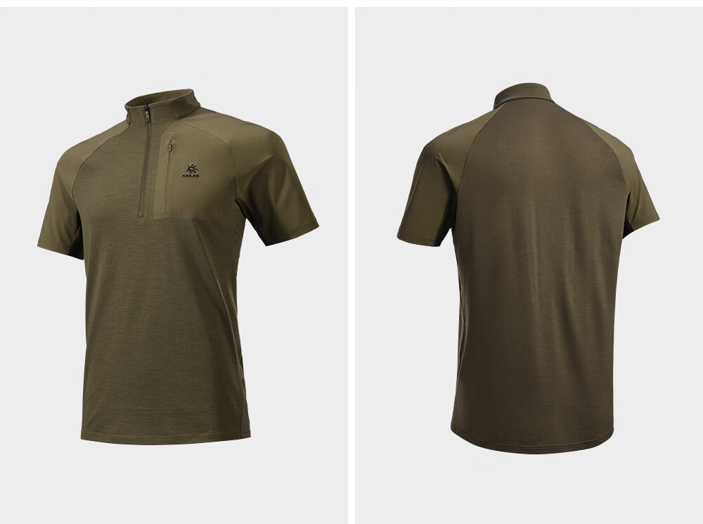 KAILAS XM2 Wool Short Sleeve T-Shirt Men Quick-Dry Half-Zip Outdoor Hiking Breathable Mountaineering Top 22