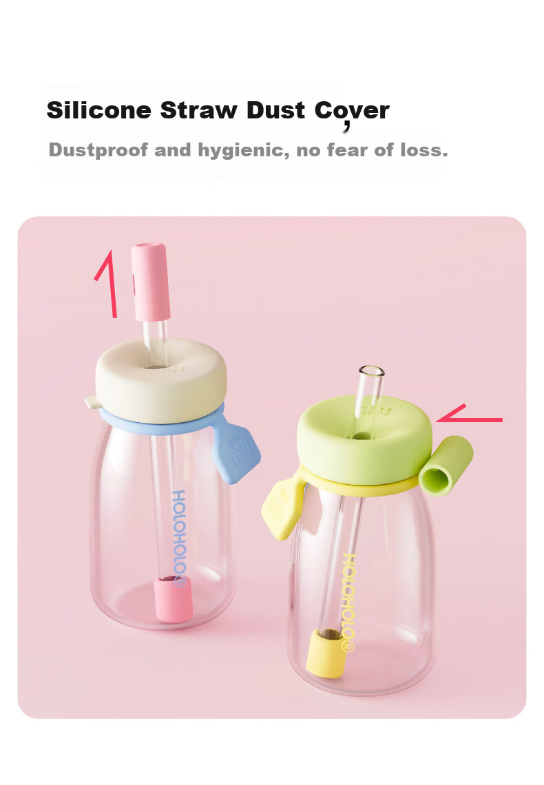 HOLOHOLO High Borosilicate Glass Tea Cup for Men and Women, High Aesthetic, Heat Resistant, Explosion-Proof, Drop-Resistant, Children's and Students' Gift for June 1st 5