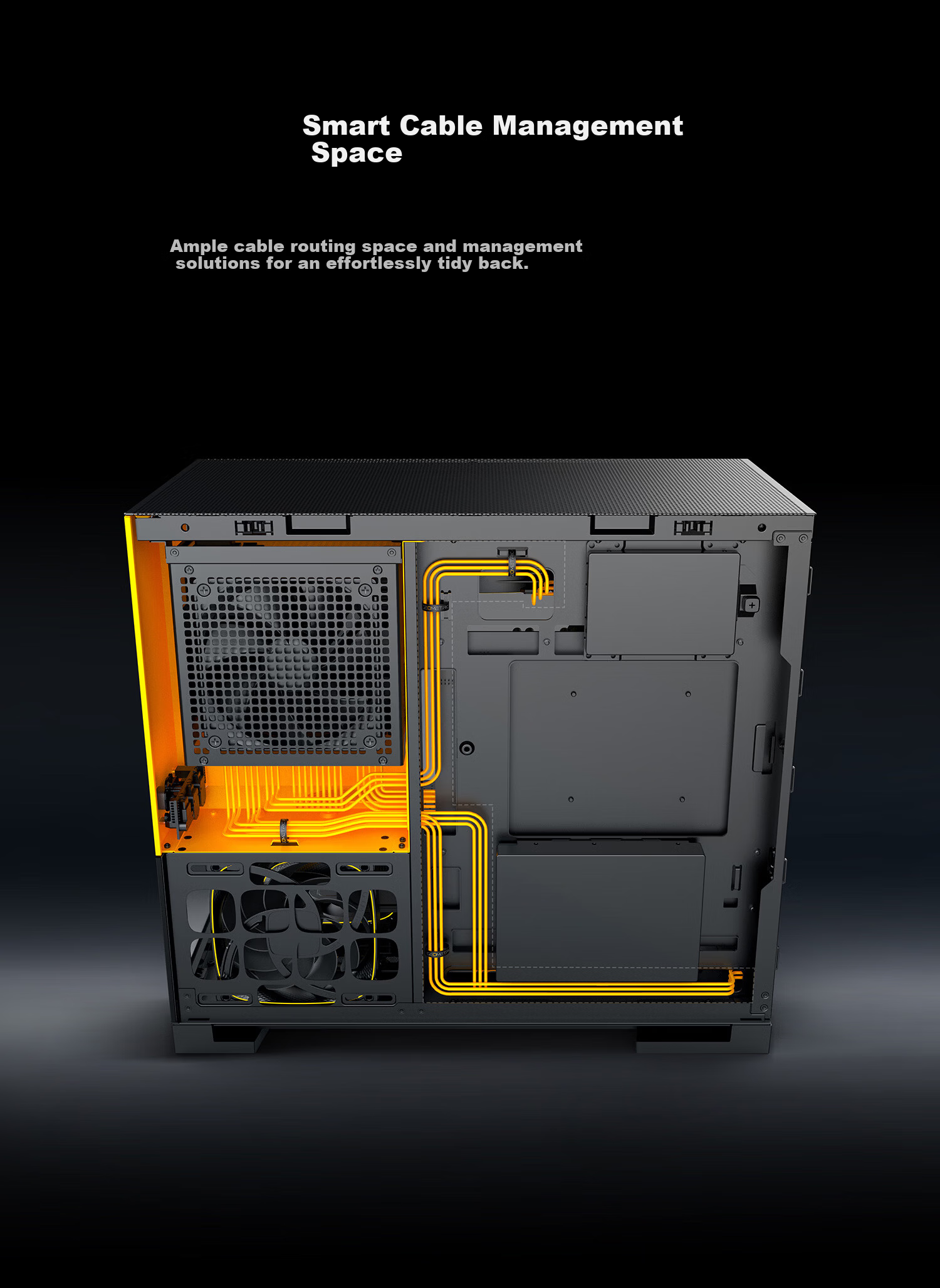 GeometricFuture Model3 Nezha Computer Case Black Grey (Supports M-ATX Motherboard/50 Series Graphics Card/360mm Radiator/Seaview Case/Type-C Interface) 12