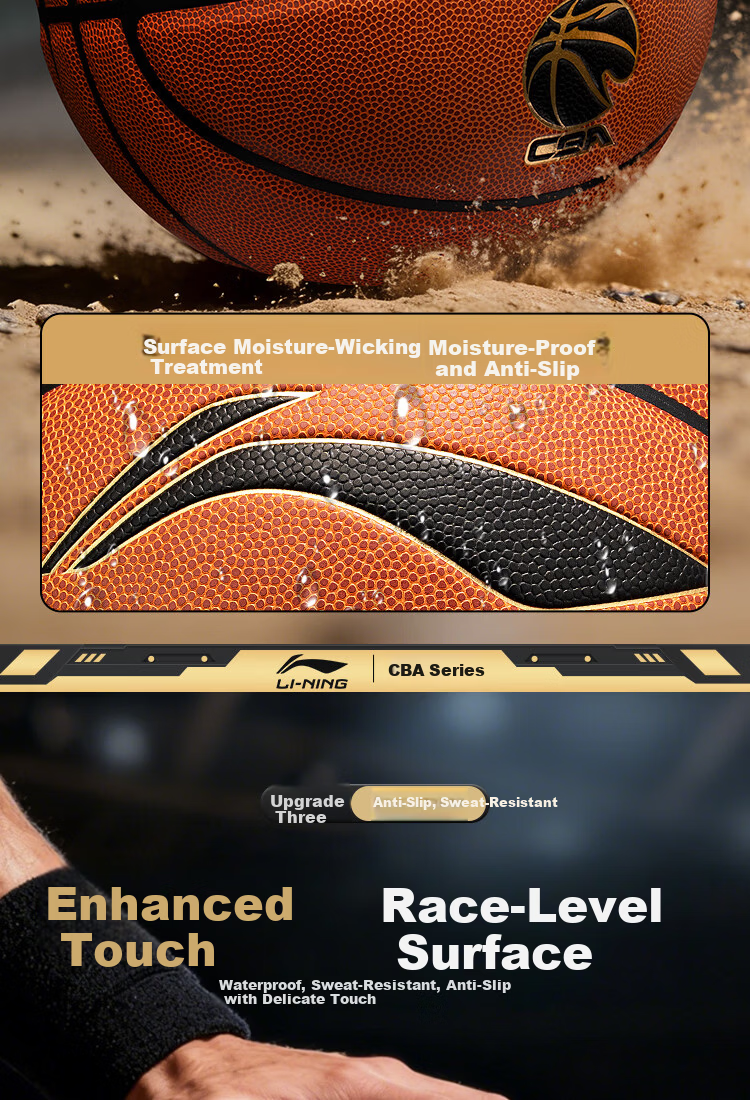 LI-NING Basketball Size 7 CBA Official Game Ball Adult Youth Indoor Outdoor Dustproof Moisture-Absorbent Standard Basketball 091-2 7