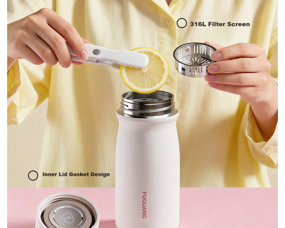 FUGUANG 316L Stainless Steel Insulated Cup Cute Mini Portable Pocket Tea Bottle for Students and Women 9