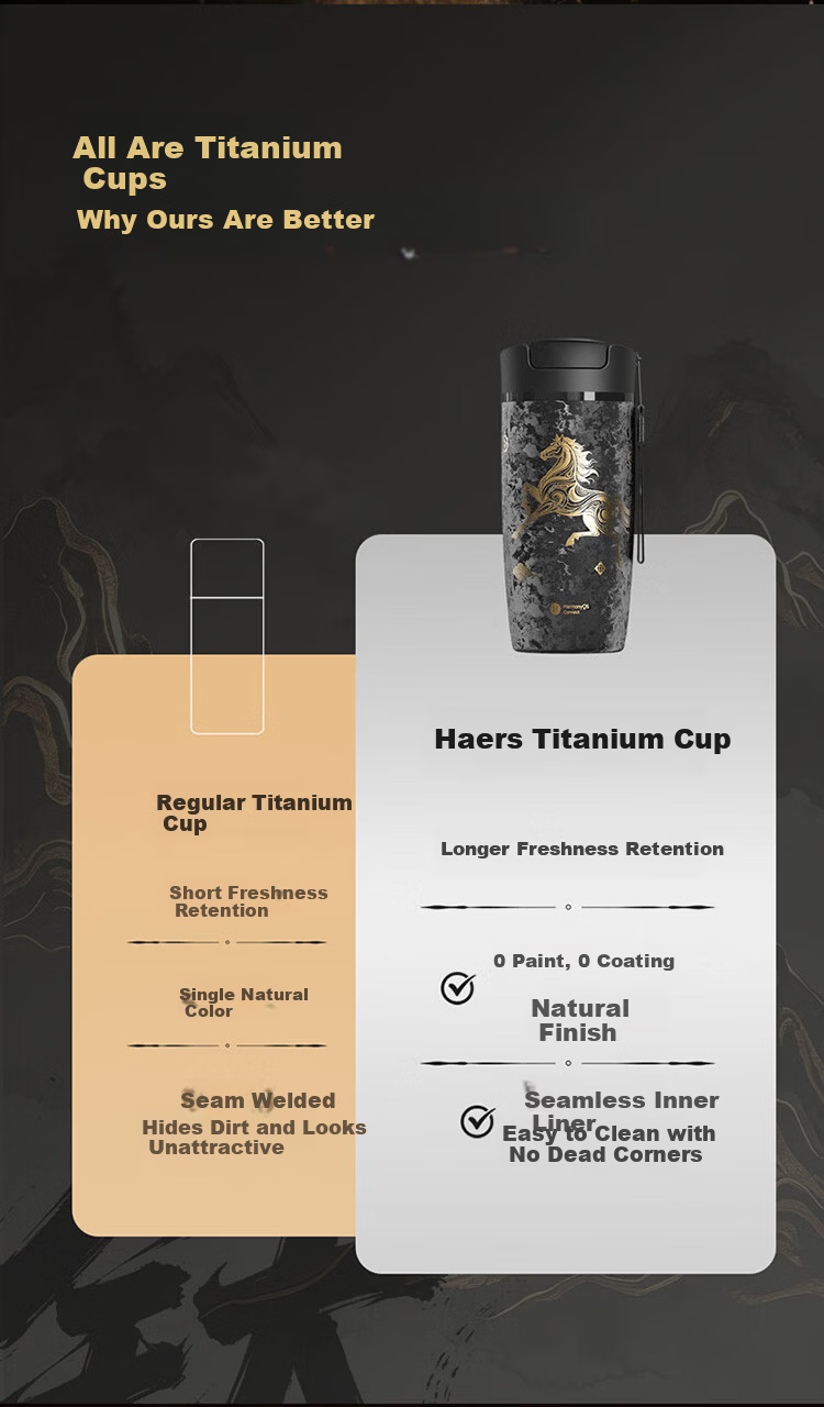 HarmonyOS Smart Choice Pure Titanium Star Flash Insulated Smart Coffee Mug Portable Large Capacity Titanium Cup Gift for Men and Women 8