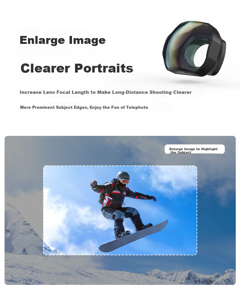 NEEWER Filter for DJI Pocket 4/3 Action Camera, Magnetic Quick-Release, Telephoto Lens, Single Piece 3