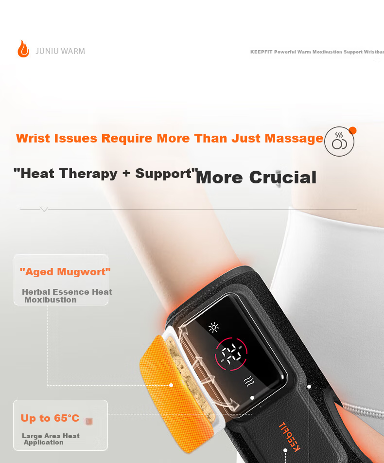 Kepufi Wrist Brace Heat Therapy Tendon Sheath Moxibustion Massage Device Wrist Support Joint Heating Instrument Practical Mother's Day Women's Birthday Gift WB01 Double 6