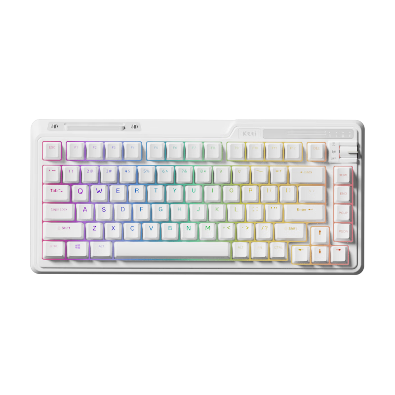KZZI K75V2 Tri-Mode Custom Mechanical Keyboard Wireless Bluetooth Wired Gaming Office 82-Key RGB Backlit ABS Keycaps Gasket Star Moon White Purple Jade Switches
