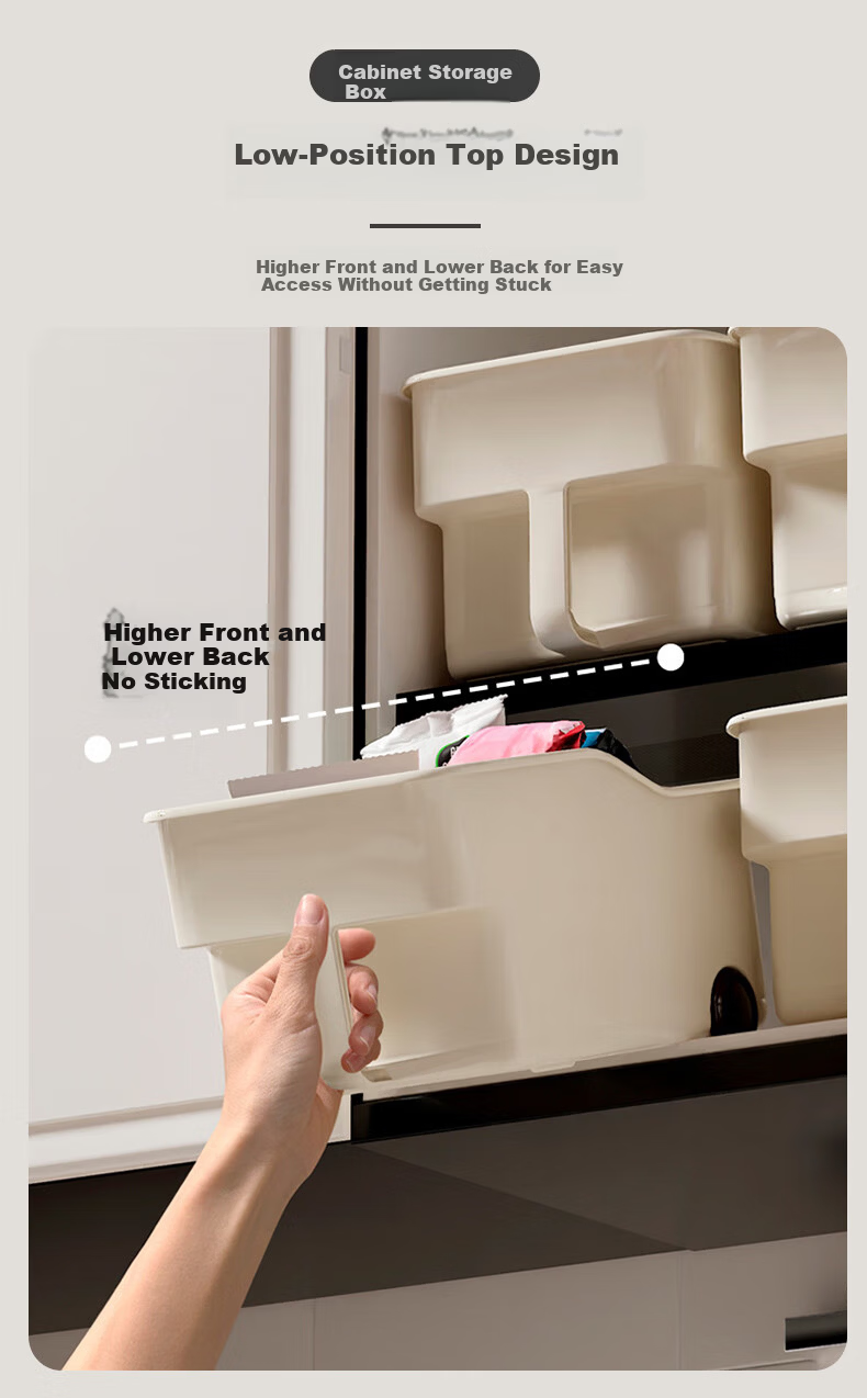 40,000 KM Cabinet Storage Box with Wheels, Multipurpose Desktop Kitchen Organizer, Pot Lid Storage Rack, Cabinet Storage Box, 2 Pieces 3