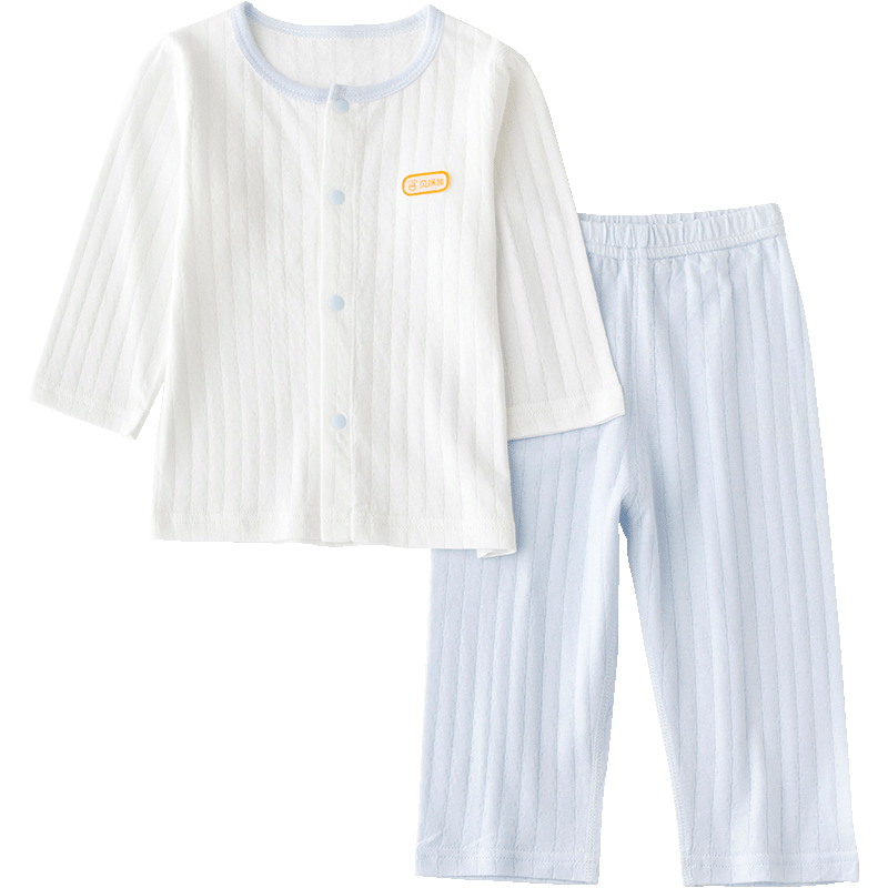Babyprints Baby Cotton Baby Homewear Set Unisex 2-Piece Soft Breathable Pajamas Blue 90cm