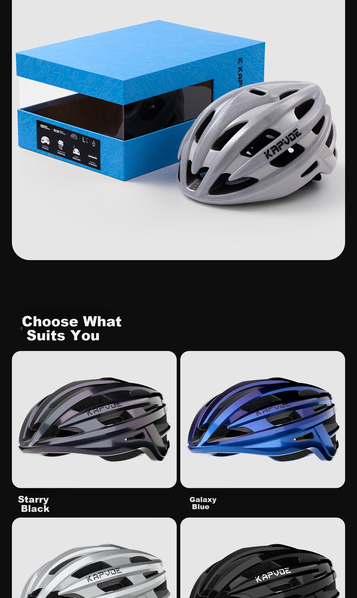 KAPVOE Star Flash Cycling Helmet Summer Mountain Road Bike Ultra-Light Unisex Safety Gear 13
