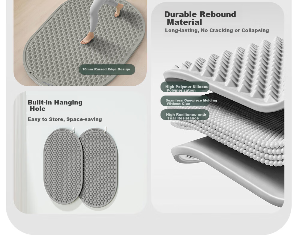 PROIRON Acupressure Board Jogging Mat Soft Silicone Foot Massage Pad Green 4