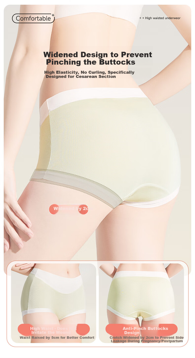 Liomirror Disposable Women's Modal Sterile Travel Mid-Waist Maternity Postpartum Plus Size Daily Use Underwear 5 Pieces XL 10