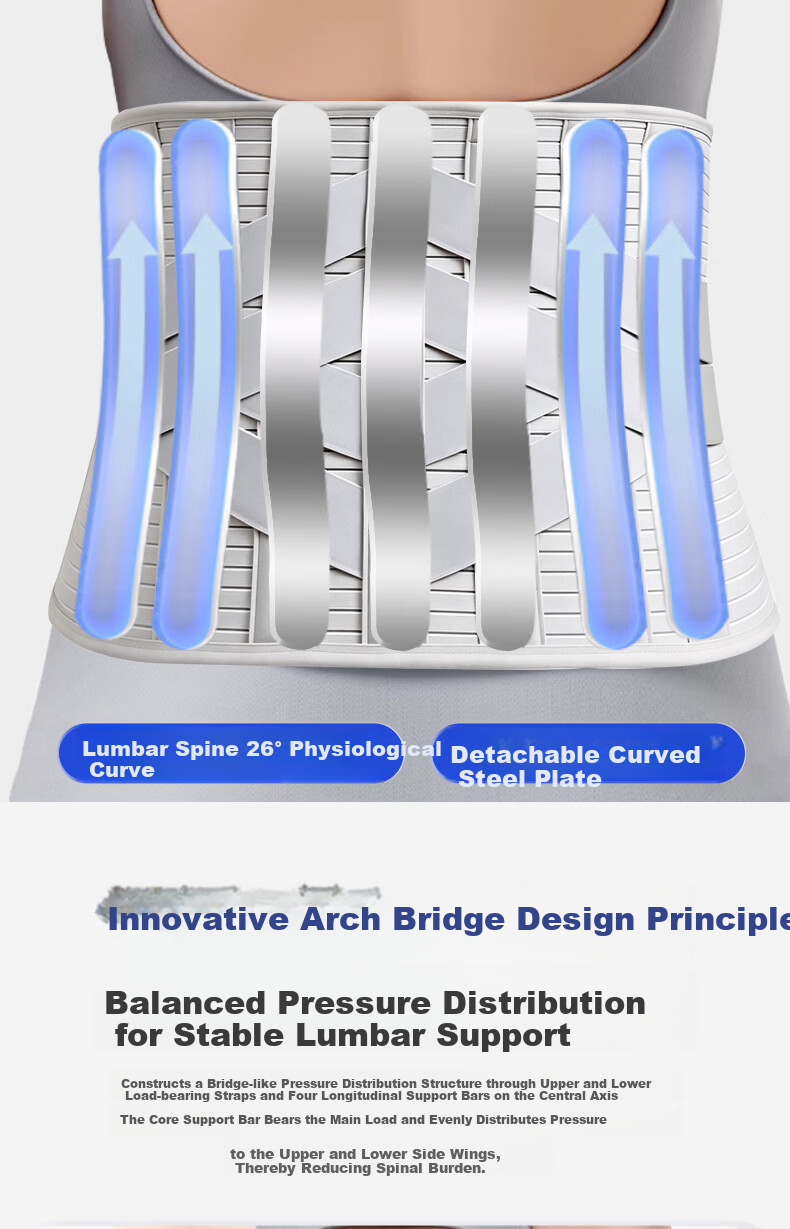 Lejing Medical Lumbar Support Belt Thoracolumbar Spine Brace Wide Postoperative Lumbar Disc Herniation Fracture Lumbar Muscle Strain Orthopedic Brace 3