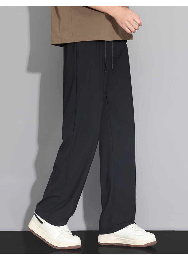 Huili Men's Pants, Summer Ice Silk Quick-Dry Casual Trousers, Running Sports Pants, Straight-Leg Long Pants, Men's Training Pants 14