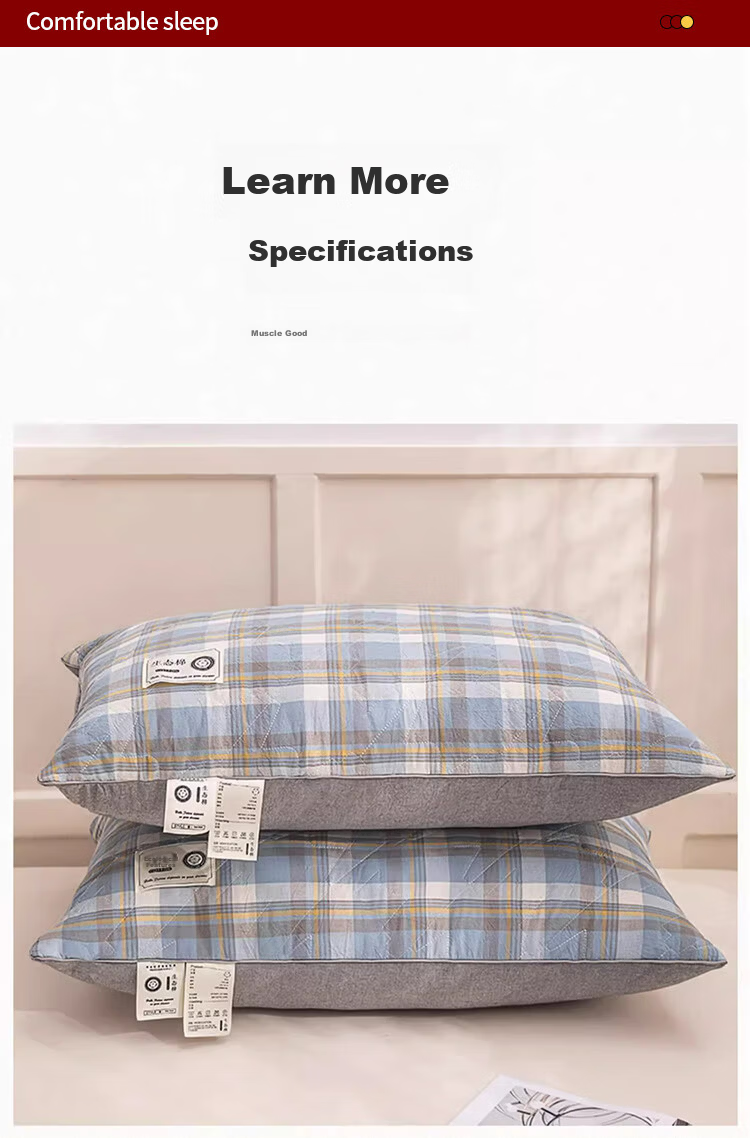 MUJI Workshop Muji Fabric Pillow Core Cotton Home Neck Protection Hotel Pillow Adult Sleeping Special Low Blue 11