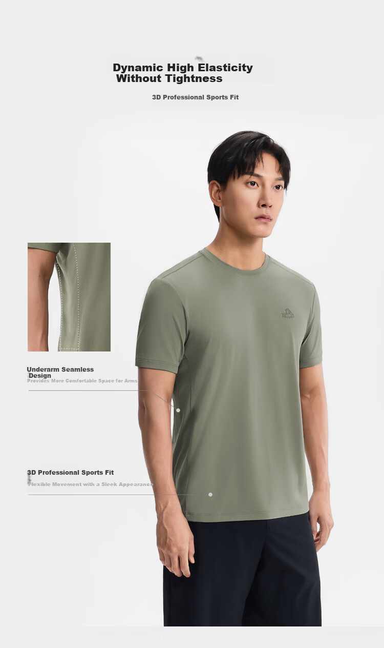 Pelliot Outdoor Quick-Dry T-Shirt Unisex Spring Summer Antibacterial Moisture-Wicking Sun Protection Short Sleeve Hiking Mountaineering Lightweight Top 116215078 10