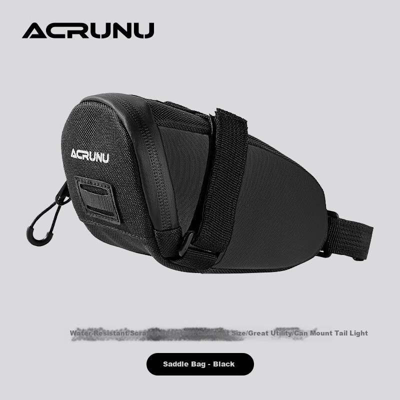 ACRUNU Bicycle Tail Bag Colorful Reflective Waterproof Large Capacity Rear Seat Bag Saddle Bag Seatpost Bag Cycling Gear Black