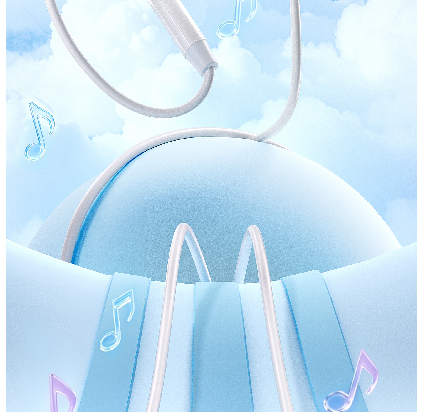 HP 7000P In-Ear Wired Earphones HIFI Sound Mobile Music Gaming Computer Wired Control with Mic Compatible with Android Apple Phones Type-C White 4