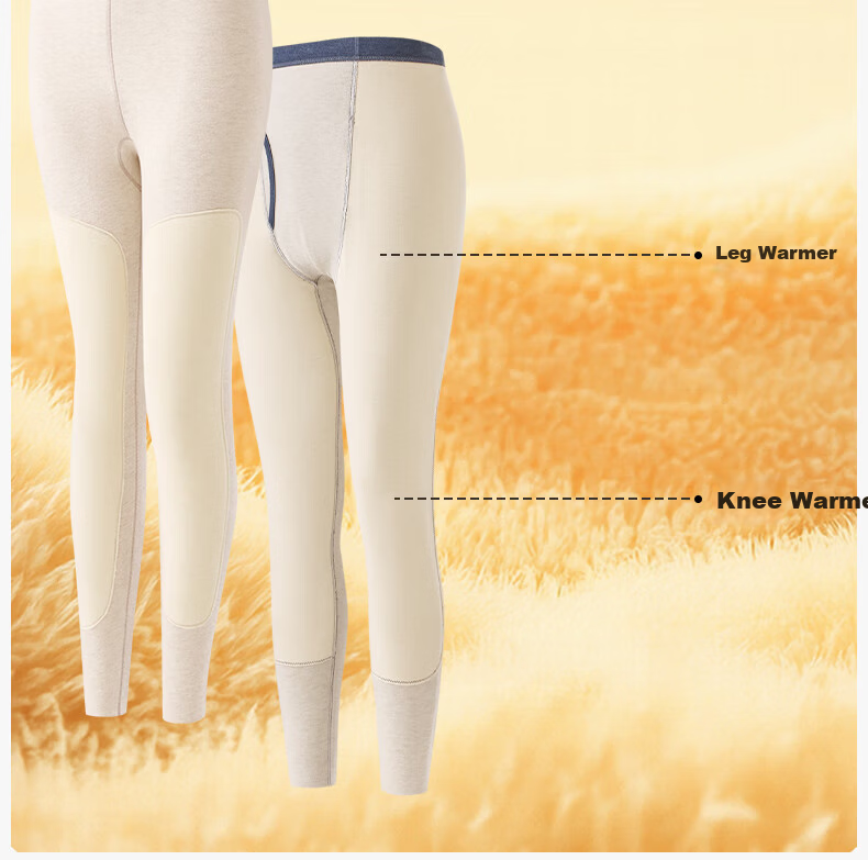 Songshan Cotton Store Thermal Underwear with Silk and Cashmere Patches Autumn Winter Fleece Lined Base Layer Top and Bottom Anti-Static Breathable Women's Thermal Pants 9