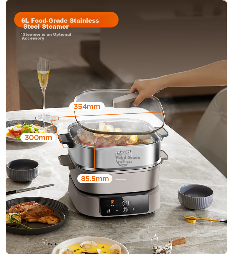 Joyoung IH Electric Hot Pot 2200W High Power Multifunctional 6L Split Electric Frying and Cooking Pot HG60-G3 14