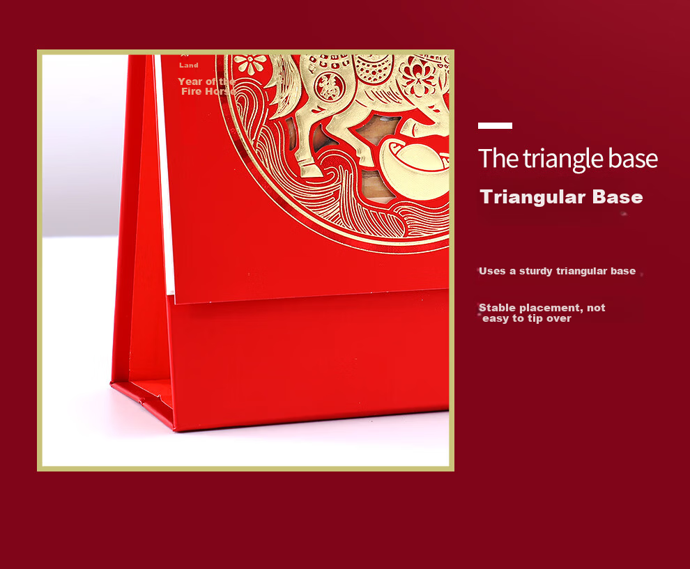 Langjie 2026 Desk Calendar Red Horse Year Monthly Large Grid Writing Planner Office Desktop Calendar Customizable 16