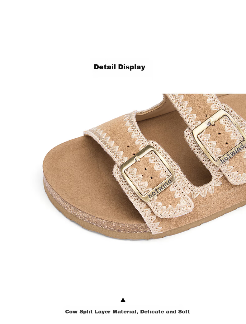 Hotwind Women's Birkenstock Style Summer New Flat Casual Outdoor Lightweight Cork Sandals 21