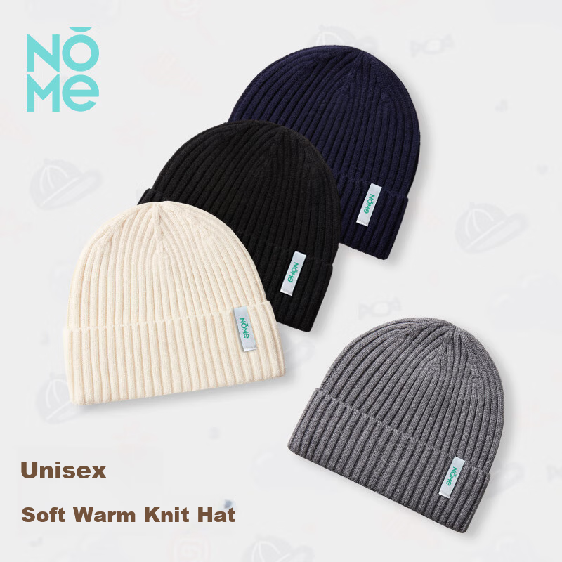 NOMe Knit Beanie Unisex Autumn Winter Warm Outdoor Cycling Windproof Cold Protection Earflap Hat Versatile Knit Cap