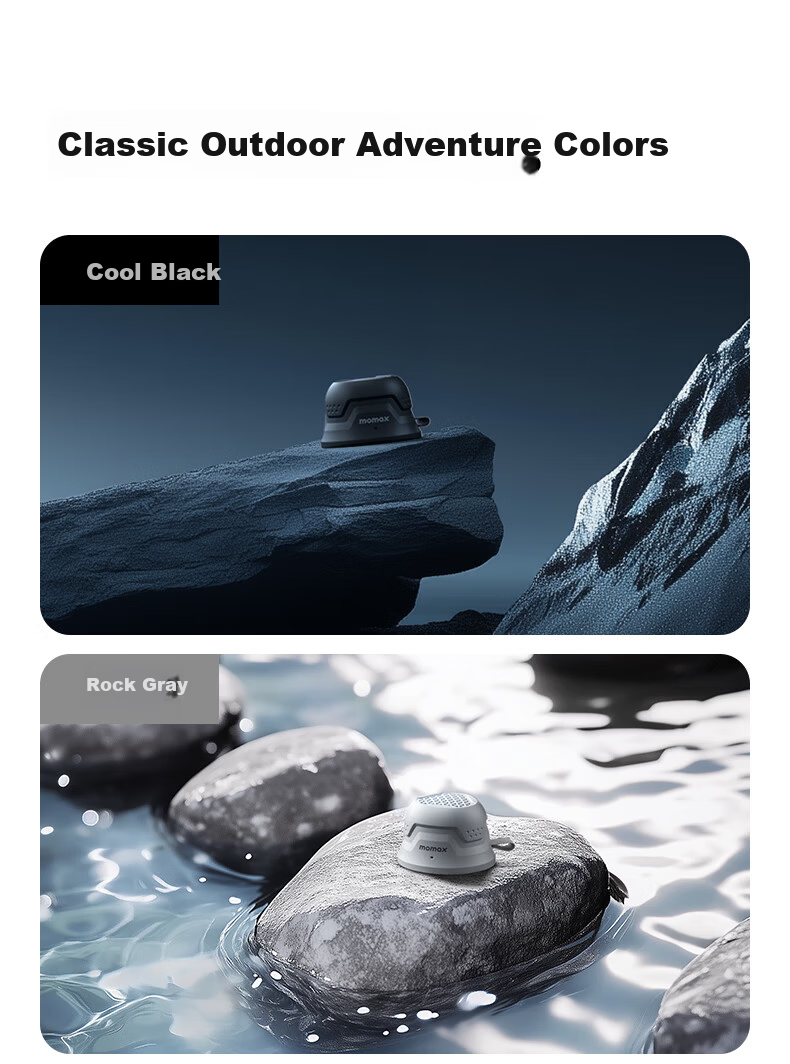 MOMAX Magnetic Wireless Speaker Outdoor Party Sports Mini Bathroom Soundbar Portable Speaker Phone Stand Waterproof Speaker Gift for Men and Women 12