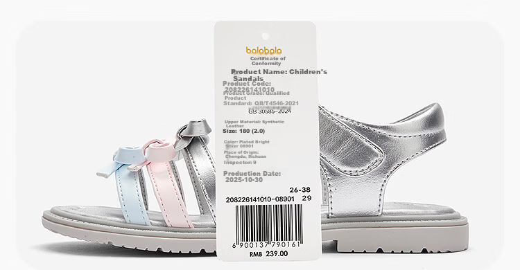 Balabala [balaOne] Kids Sandals Girls Children's Breathable Casual Shoes Summer 2026 9