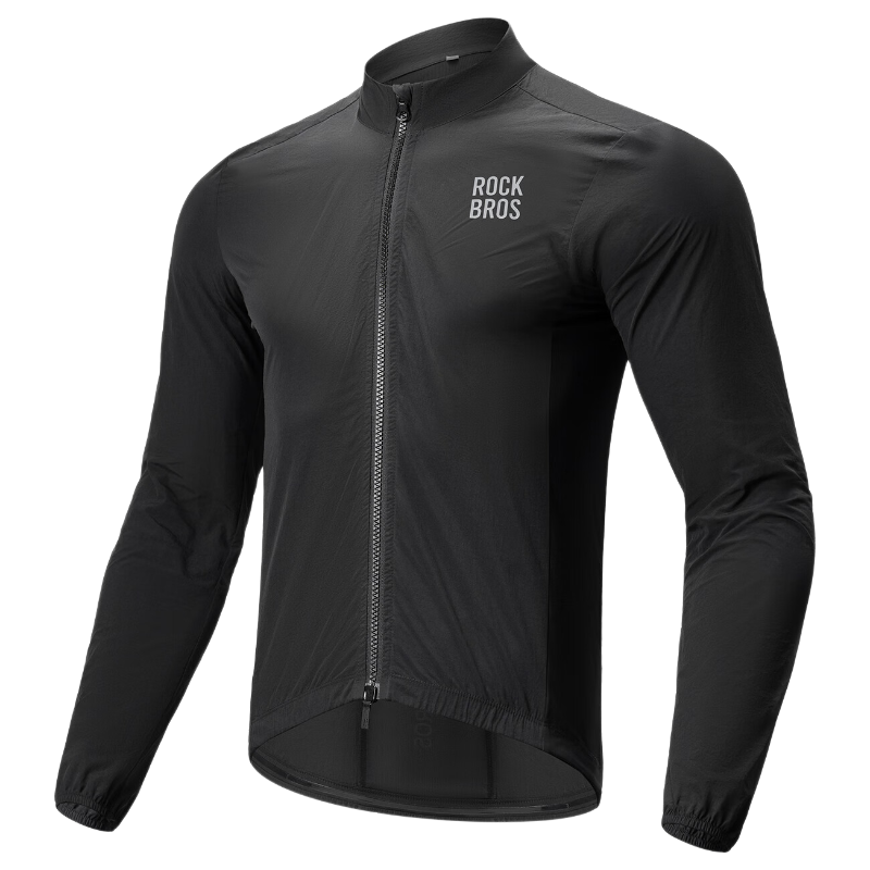 Rockbros Spring Summer Cycling Windbreaker Windproof Sunscreen Cycling Jacket Road Bike Breathable Men's Black 2XL