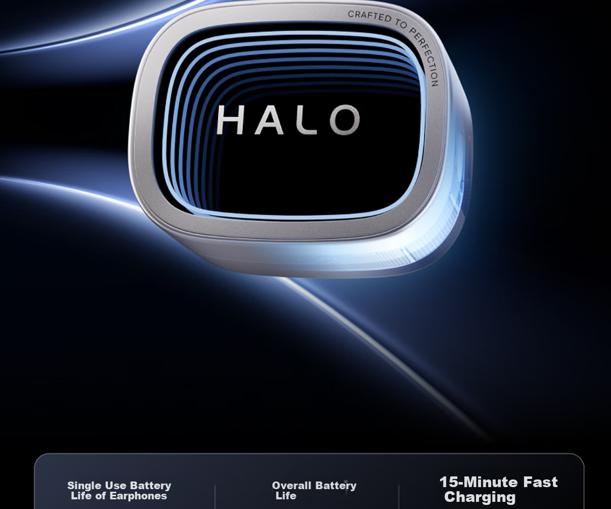 Edifier Halo Buds Semi-In-Ear Trendy Bluetooth Earphones Cyber Abyss Lighting Bluetooth 6.0 41H Long Battery Life Compatible with Apple Huawei Xiaomi Boundary-Breaking Black 23