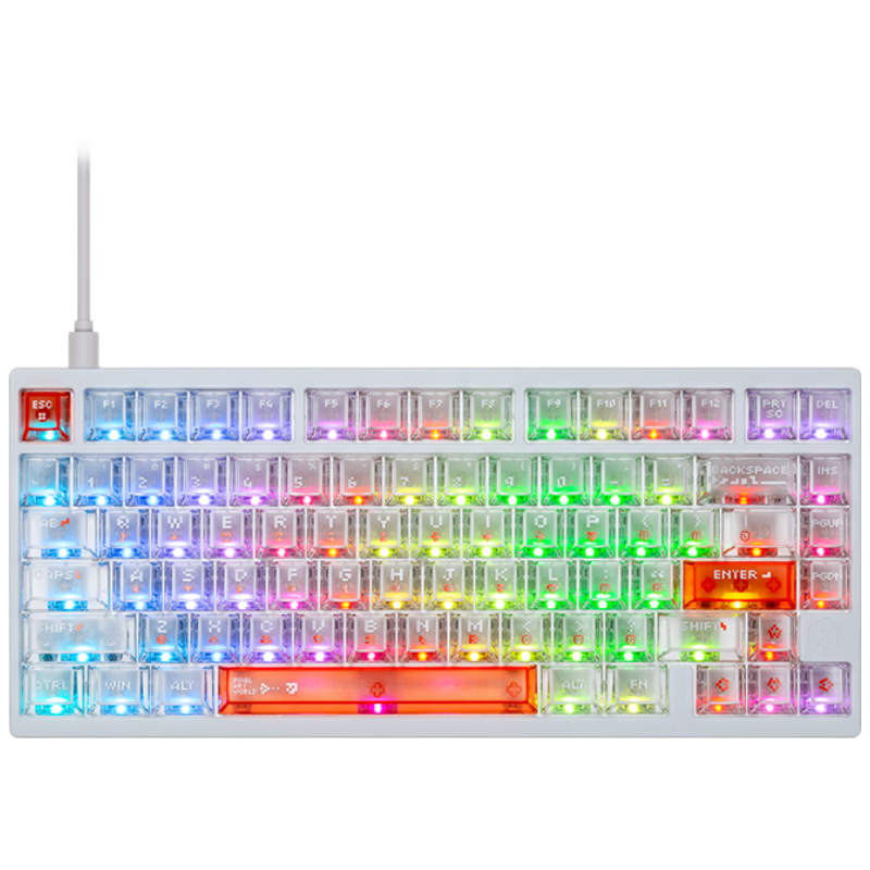 Aishi Stone [WE Same Model] MG75V2 Magnetic Axis 75-Key Layout Gaming Keyboard Aluminum Alloy Keyboard for Esports LOL Valorant WE Sunset White Orange