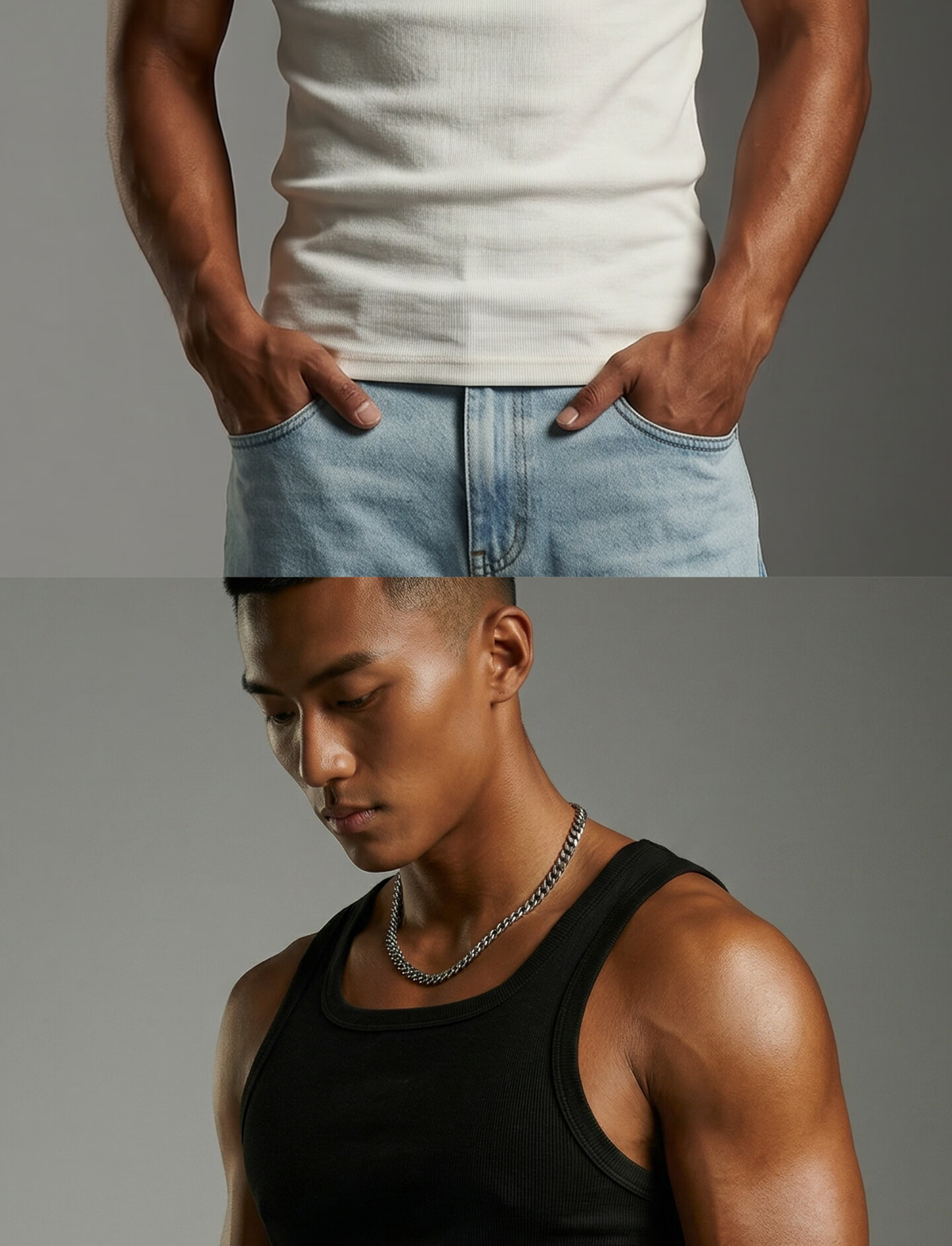 Liangpu Pure Cotton Ribbed Heavyweight American Style Men's Fitness Tank Top Sleeveless Training Shirt 21