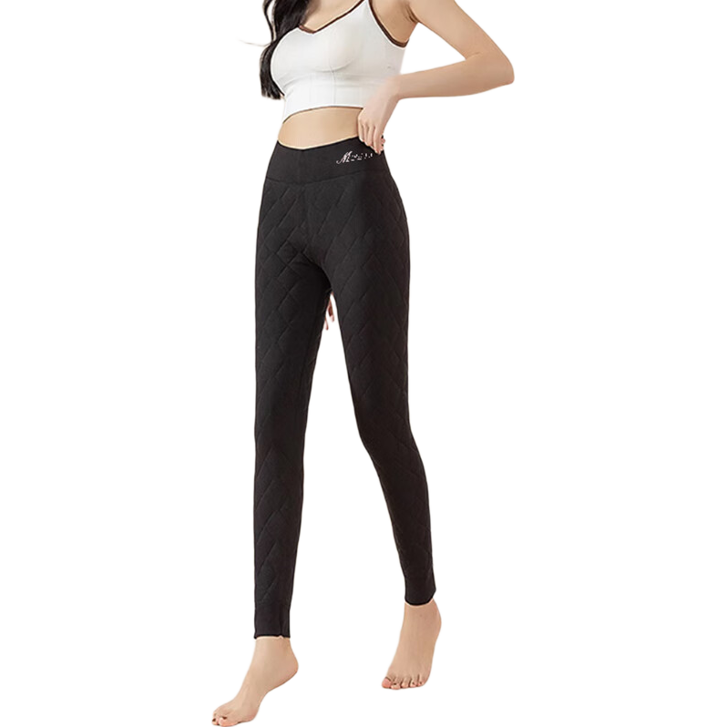 Langsha 100% Wool Thermal Pants Women Autumn Winter Fleece Lined Thickened Cotton Pants High Waist Plus Size Slim Fit Leggings