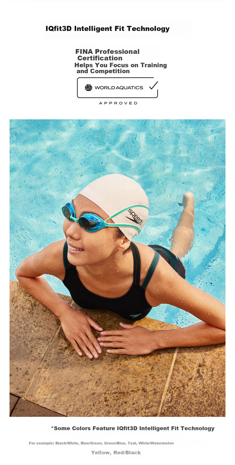 Speedo Racing Swim Cap 3D Smart Fit Professional Training Sharkskin Silicone Waterproof Swim Cap Dark Blue S 4