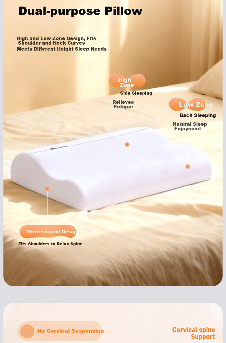 J.Sir A-Class Baby-Grade Memory Foam Neck Pillow for Deep Sleep, Cervical Spine Support, Non-Collapsing, Shape-Retaining 6