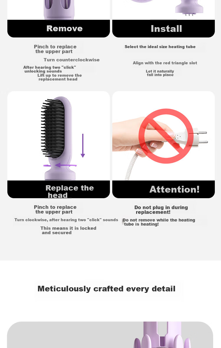Cuiya 2-in-1 Fully Automatic Curling Iron Negative Ion Curling Iron Straightening Comb 32mm Long-Lasting Styling Hair Care Damage-Free Mother's Day Gift T313 12