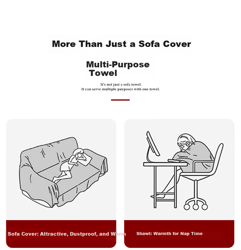 MUJI 2026 Trend Chenille Sofa Cover Slipcover Anti-Slip Cat Scratch Resistant Double-Sided Thickened 180x300cm 9