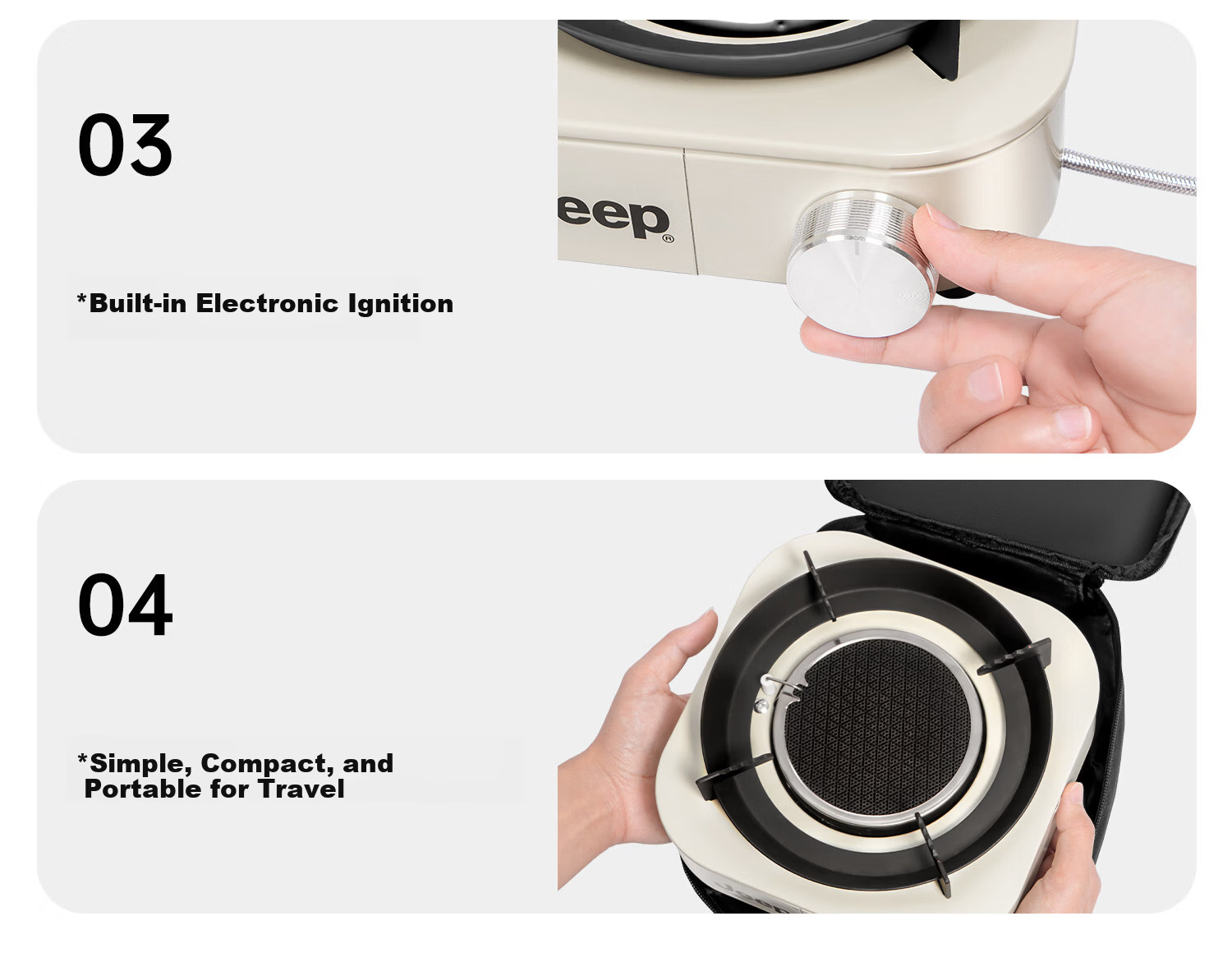 JEEP Infrared Split Cassette Stove Outdoor Portable Camping Cooking Equipment Gas Stove New Cookware Black 14
