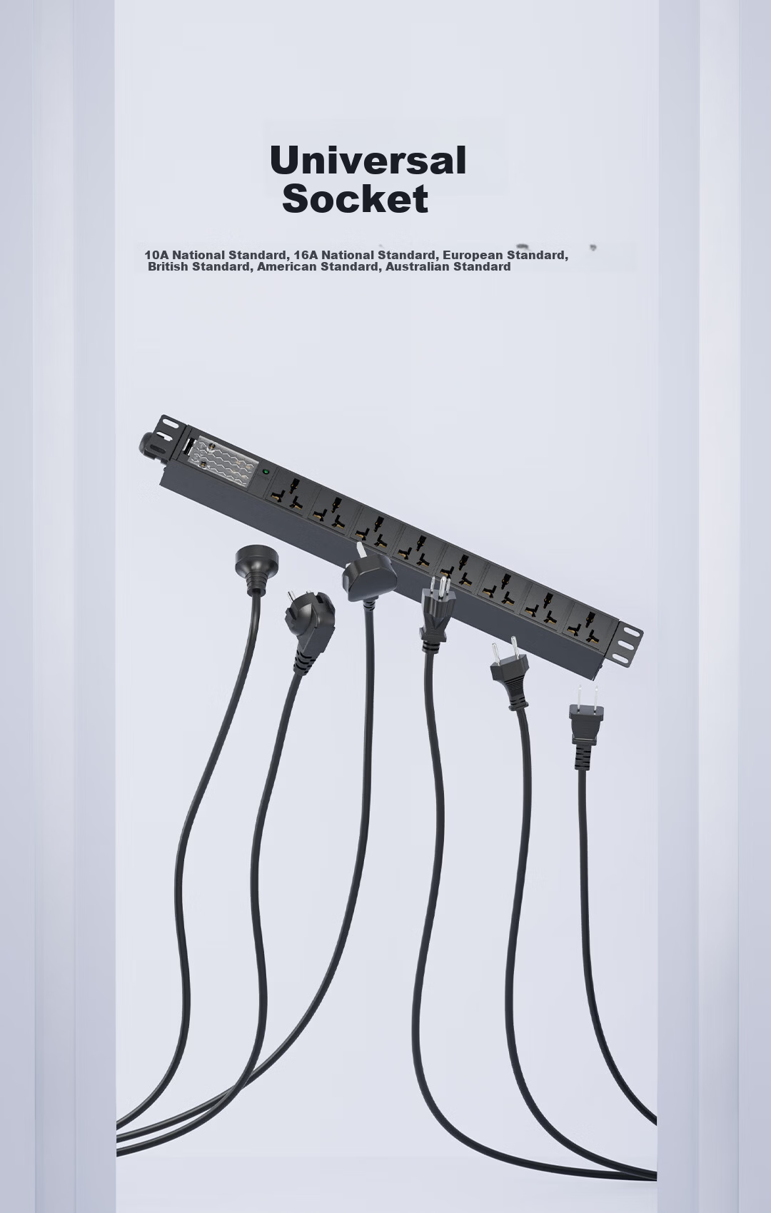 Lengon Wireless PDU Cabinet Socket 32A 8000W Self-Wiring Power Strip 8-Port 6mm² Extension Board High-Power Engineering Server Room Weak Current Box Extension Cord 4
