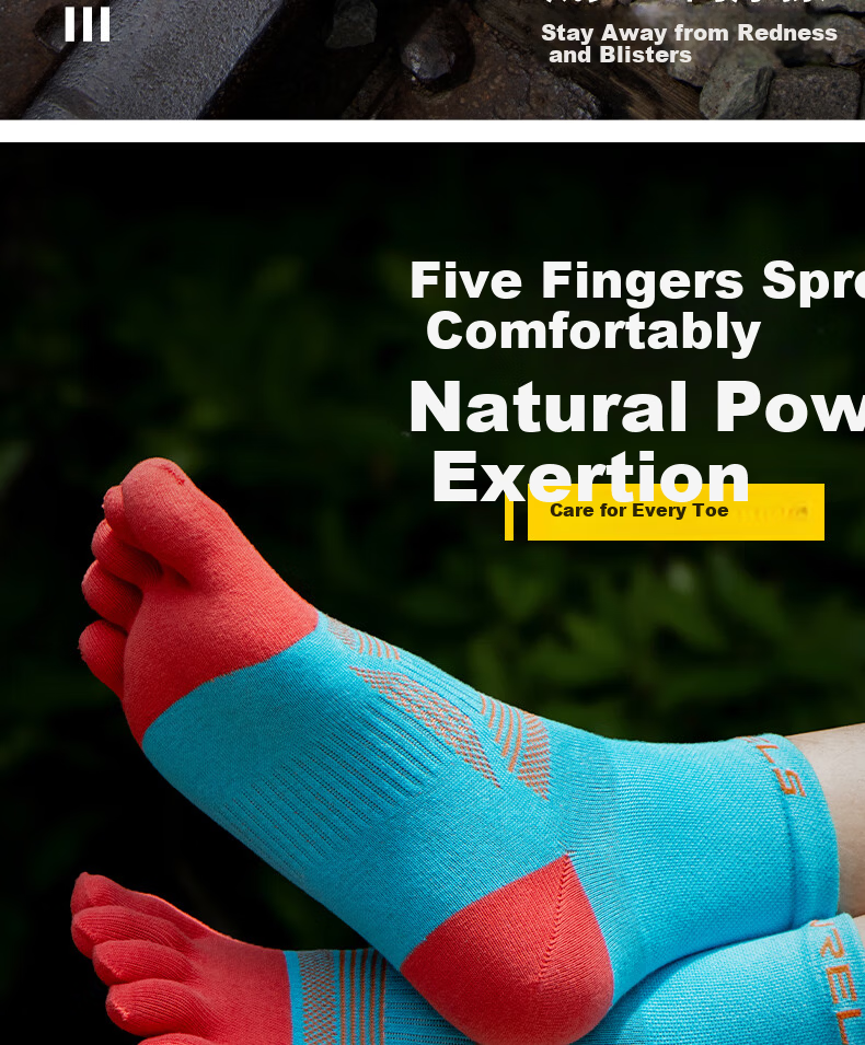 Riels Sports Five-Toe Socks Trail Running Professional Socks Unisex Hiking Breathable Sweat-Absorbing Mid-Calf Cotton Socks 6