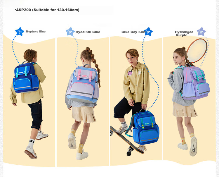 MoonRock PCT Flagship Model Primary School Children's Backpack Large Capacity Bag for Grades 3-6 Poseidon Blue 7