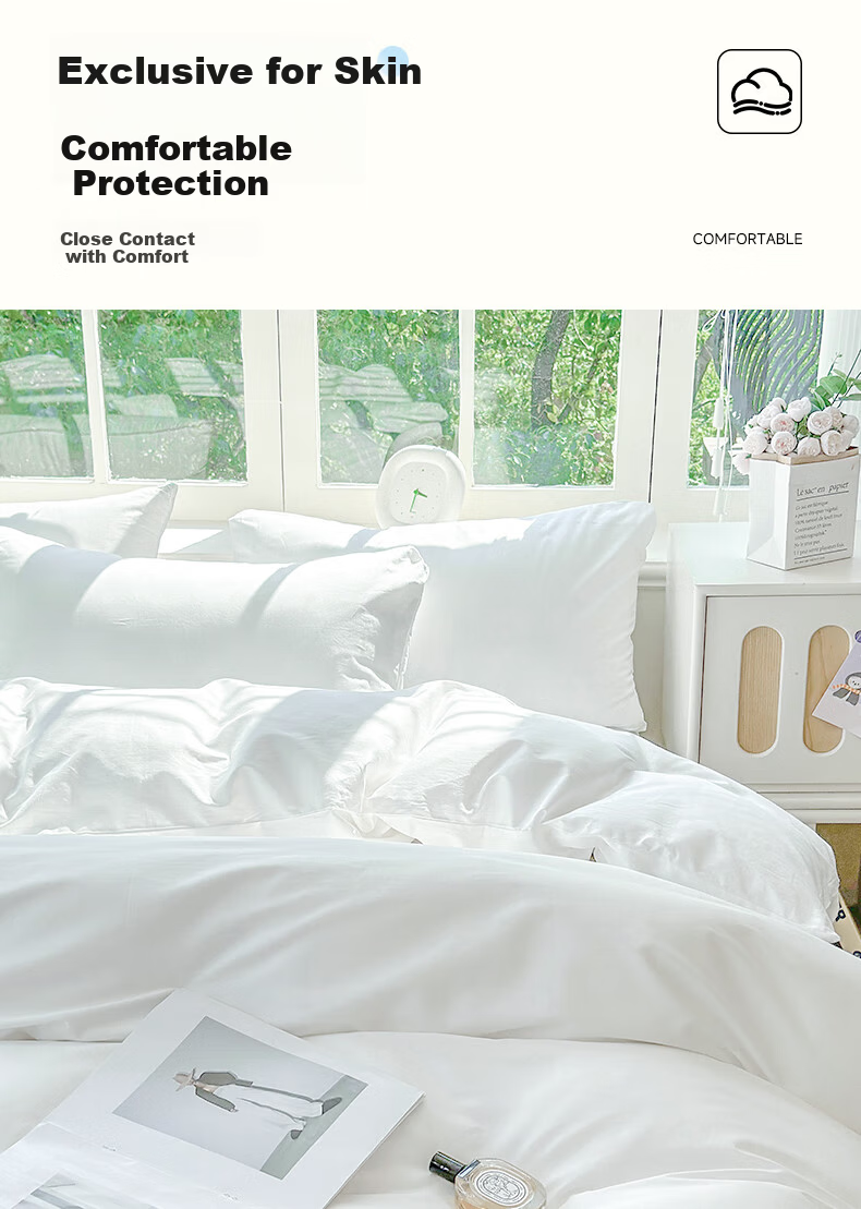 Qihaiqiu Disposable 4-Piece Bedding Set Thickened Disposable Bed Sheet and Duvet Cover Portable Hotel Double Travel Business Trip 4
