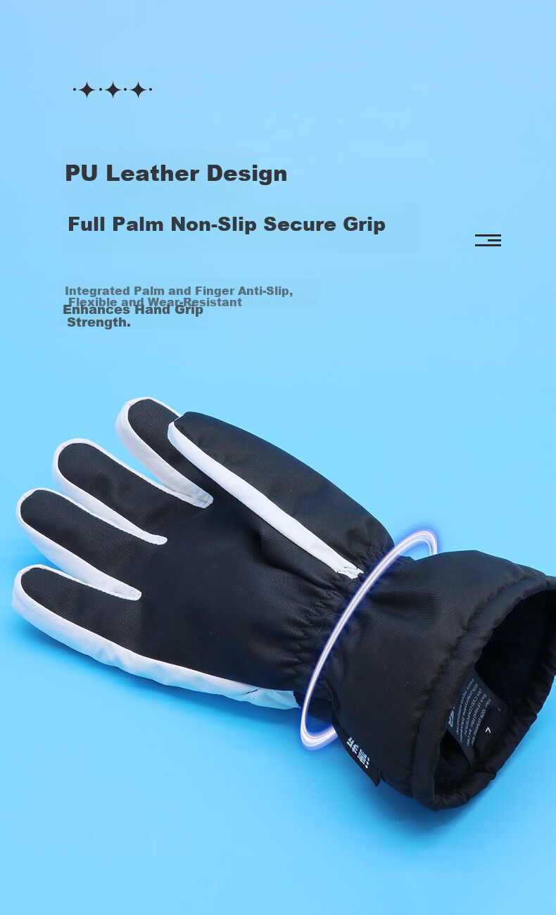 CHERCHER Ski Gloves Unisex Touchscreen Thickened Fleece Warm Winter Mountaineering Sports Cycling G-1002-M 8