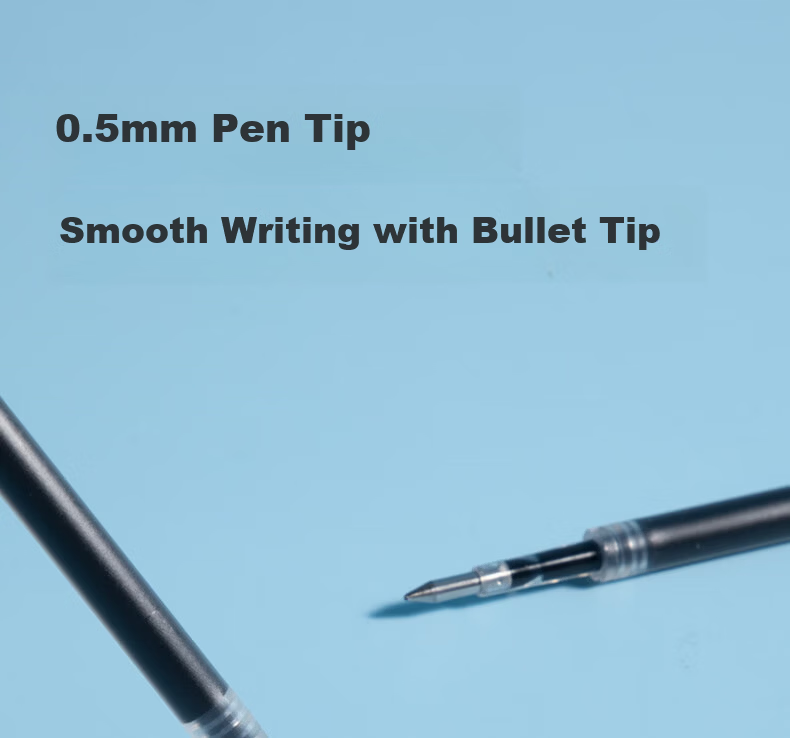 Deli 0.5 Smooth Retractable Gel Pen Refills for Students, Compatible with S01/S08/1008/K35 and G-5, Black Bullet Tip, 20 Pieces/Box SE800 6