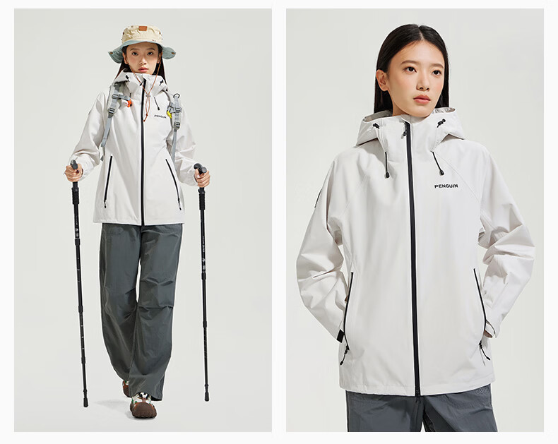 Penguin x Camel Collaboration Scale-Pattern Waterproof Outdoor Hiking Jacket Unisex Baby Style 38