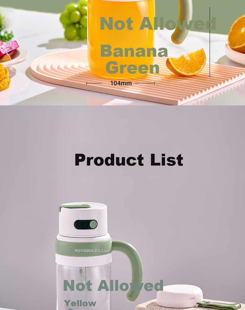 ROYALTY LINE 20-Blade Juicer Glass Juice Container 2026 New Fruit and Vegetable Blender Cup 1L Large Capacity Portable Juicer Electric Ice Crushing Mixing Cup Green 34