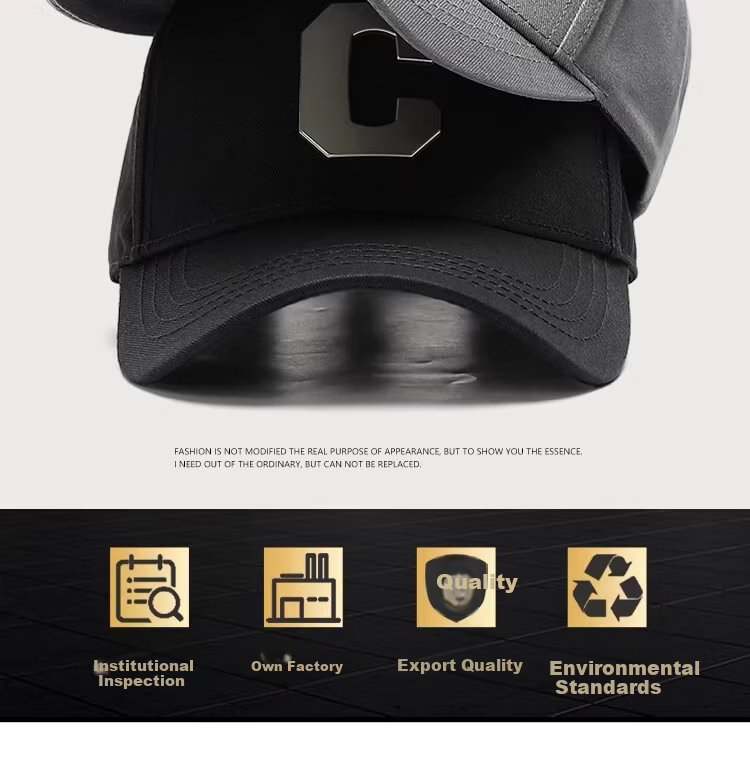Miiow Men's New Deepened High-Top Baseball Cap C-Logo Large Head Circumference Outdoor Duckbill Hat Trendy Face-Slimming Brand 10